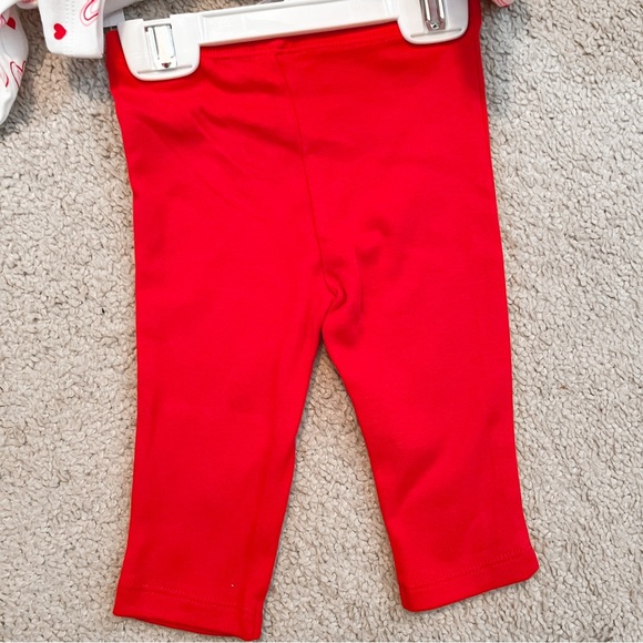 NWT Baby Girl Valentine matching top + leggings + bow outfit 6MO - Picture 4 of 5
